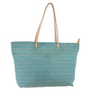 FENDI Zucchino Canvas Mamma Baguette Tote Bag Green Auth 150817-1