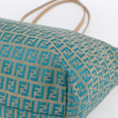 FENDI Zucchino Canvas Mamma Baguette Tote Bag Green Auth 150817-14