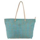 FENDI Zucchino Canvas Mamma Baguette Tote Bag Green Auth 150817-13