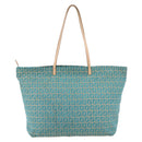 FENDI Zucchino Canvas Mamma Baguette Tote Bag Green Auth 150817-2