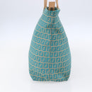 FENDI Zucchino Canvas Mamma Baguette Tote Bag Green Auth 150817-4