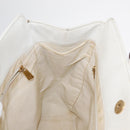 CHANEL COCO Mark Hand Bag Caviar Skin White Gold CC Auth 150819-19