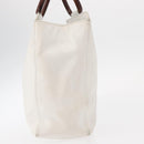 CHANEL COCO Mark Hand Bag Caviar Skin White Gold CC Auth 150819-4