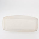 CHANEL COCO Mark Hand Bag Caviar Skin White Gold CC Auth 150819-5