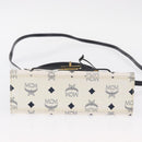 MCM Logogram Vicetos Hand Bag PVC Leather 2way White Gold Auth 150837-11