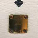 MCM Logogram Vicetos Hand Bag PVC Leather 2way White Gold Auth 150837-16