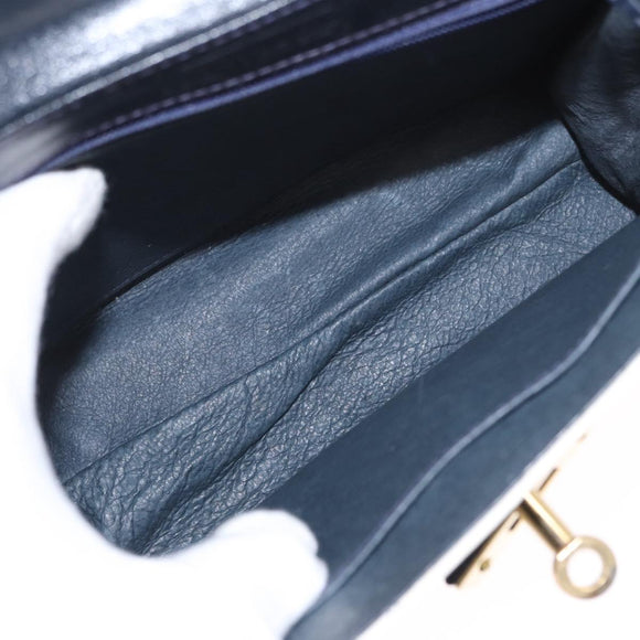 MCM Logogram Vicetos Hand Bag PVC Leather 2way White Gold Auth 150837