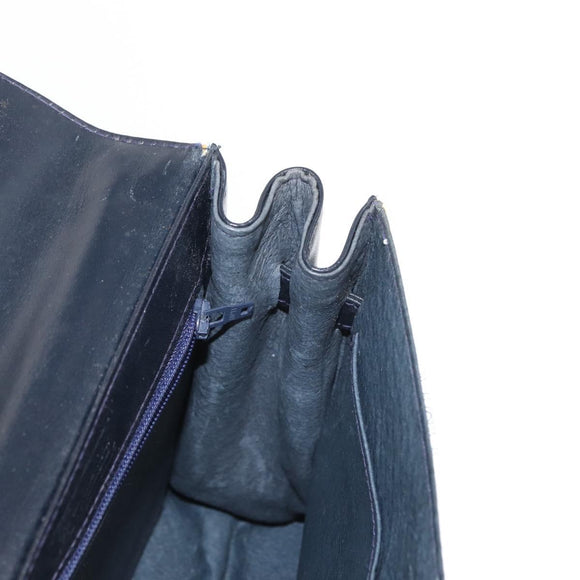 MCM Logogram Vicetos Hand Bag PVC Leather 2way White Gold Auth 150837