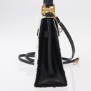 MCM Logogram Vicetos Hand Bag PVC Leather 2way White Gold Auth 150837-5