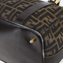 FENDI Zucca Canvas Hand Bag 2way Black Brown Auth 150838-9