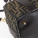 FENDI Zucca Canvas Hand Bag 2way Black Brown Auth 150838-16