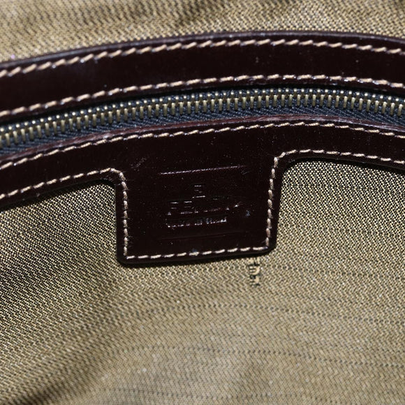 FENDI Zucca Canvas Hand Bag 2way Black Brown Auth 150838