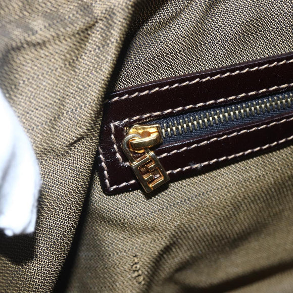 FENDI Zucca Canvas Hand Bag 2way Black Brown Auth 150838