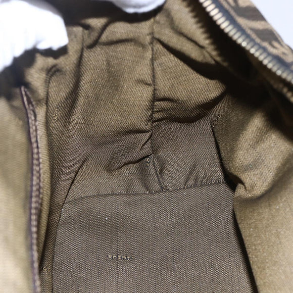 FENDI Zucca Canvas Hand Bag 2way Black Brown Auth 150838