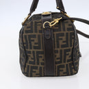 FENDI Zucca Canvas Hand Bag 2way Black Brown Auth 150838-3