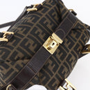 FENDI Zucca Canvas Hand Bag 2way Black Brown Auth 150838-6