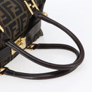FENDI Zucca Canvas Hand Bag 2way Black Brown Auth 150838-7