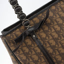 Christian Dior Trotter Canvas Chain Tote Bag PVC Romantic Navy Gold Auth 150839-10