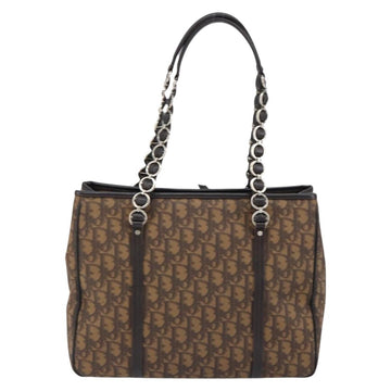 Christian Dior Trotter Canvas Chain Tote Bag PVC Romantic Navy Gold Auth 150839 - 0