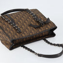 Christian Dior Trotter Canvas Chain Tote Bag PVC Romantic Navy Gold Auth 150839-6