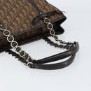 Christian Dior Trotter Canvas Chain Tote Bag PVC Romantic Navy Gold Auth 150839-7