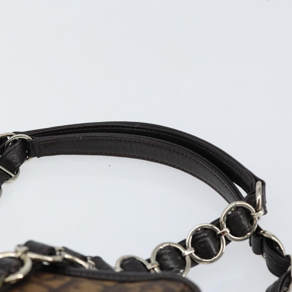 Christian Dior Trotter Canvas Chain Tote Bag PVC Romantic Navy Gold Auth 150839