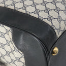 GUCCI GG Supreme Sherry Line Boston Bag PVC Navy Gold Auth 150841-11