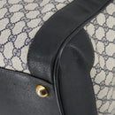 GUCCI GG Supreme Sherry Line Boston Bag PVC Navy Gold Auth 150841-12