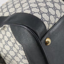 GUCCI GG Supreme Sherry Line Boston Bag PVC Navy Gold Auth 150841-13