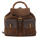 GUCCI Bamboo Backpack Suede Brown Gold 003 58 0016 Auth 150842-13