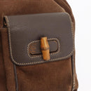 GUCCI Bamboo Backpack Suede Brown Gold 003 58 0016 Auth 150842-23