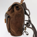 GUCCI Bamboo Backpack Suede Brown Gold 003 58 0016 Auth 150842-3