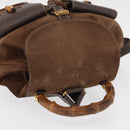 GUCCI Bamboo Backpack Suede Brown Gold 003 58 0016 Auth 150842-6