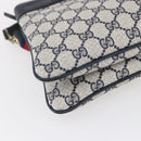 GUCCI GG Supreme Sherry Line Shoulder Bag PVC Navy Gold 904 02 035 Auth 150843-11