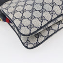GUCCI GG Supreme Sherry Line Shoulder Bag PVC Navy Gold 904 02 035 Auth 150843-13