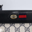 GUCCI GG Supreme Sherry Line Shoulder Bag PVC Navy Gold 904 02 035 Auth 150843-14