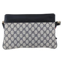 GUCCI GG Supreme Sherry Line Shoulder Bag PVC Navy Gold 904 02 035 Auth 150843-3