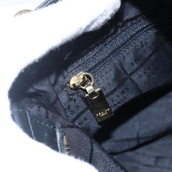 CELINE Hand Bag Leather 2way Black Gold Auth 150847