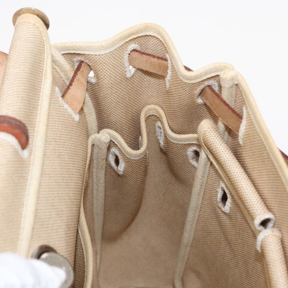 HERMES Herbag Tower Ash A Dos PM Backpack Canvas Beige Silver Auth 150848