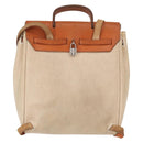 HERMES Herbag Tower Ash A Dos PM Backpack Canvas Beige Silver Auth 150848-3