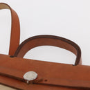 HERMES Herbag Tower Ash A Dos PM Backpack Canvas Beige Silver Auth 150848-8