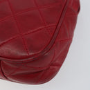 CHANEL Matelasse Chain Hand Bag Lamb Skin Red Gold CC Auth 150849-8