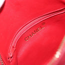 CHANEL Matelasse Chain Hand Bag Lamb Skin Red Gold CC Auth 150849-18