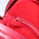 CHANEL Matelasse Chain Hand Bag Lamb Skin Red Gold CC Auth 150849-21