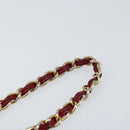 CHANEL Matelasse Chain Hand Bag Lamb Skin Red Gold CC Auth 150849-14