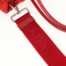 PRADA Hand Bag Nylon 2way Red Silver Auth 150850-17