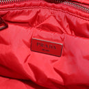 PRADA Hand Bag Nylon 2way Red Silver Auth 150850-26