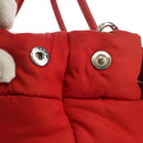 PRADA Hand Bag Nylon 2way Red Silver Auth 150850-6