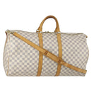 LOUIS VUITTON Damier Azur Keepall Bandouliere 55 Boston Bag N41429 Auth 150852-1