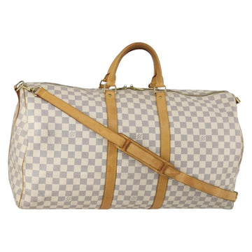 LOUIS VUITTON Damier Azur Keepall Bandouliere 55 Boston Bag N41429 Auth 150852